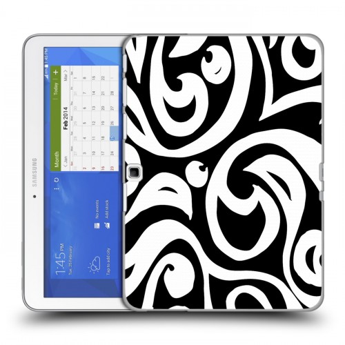 Дизайнерский силиконовый чехол для Samsung Galaxy Tab 4 10.1 Черно-белые фантазии