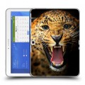 Дизайнерский силиконовый чехол для Samsung Galaxy Tab 4 10.1 Леопард