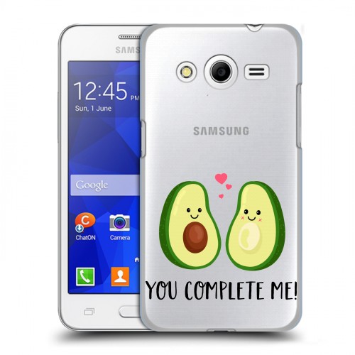 Полупрозрачный дизайнерский пластиковый чехол для Samsung Galaxy Core 2 Парочка Авокадо