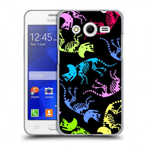 Дизайнерский пластиковый чехол для Samsung Galaxy Core 2 Узоры динозавров