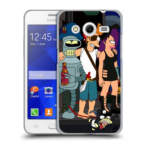 Дизайнерский пластиковый чехол для Samsung Galaxy Core 2 Футурама