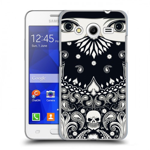 Дизайнерский пластиковый чехол для Samsung Galaxy Core 2 Маски Black White