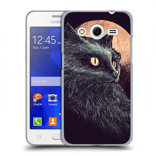 Дизайнерский пластиковый чехол для Samsung Galaxy Core 2 Мистические кошки
