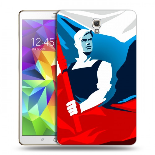 Дизайнерский силиконовый чехол для Samsung Galaxy Tab S 8.4 Российский флаг
