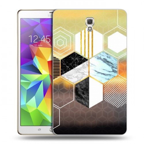 Дизайнерский силиконовый чехол для Samsung Galaxy Tab S 8.4 Геометрический мрамор