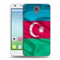 Дизайнерский пластиковый чехол для Alcatel One Touch Idol 2 S Флаг Азербайджана
