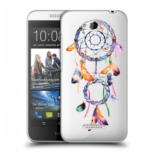 Полупрозрачный дизайнерский силиконовый чехол для HTC Desire 616 Прозрачные обереги 3