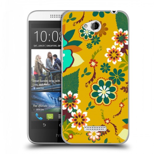 Дизайнерский пластиковый чехол для HTC Desire 616 Цветочные паттерны