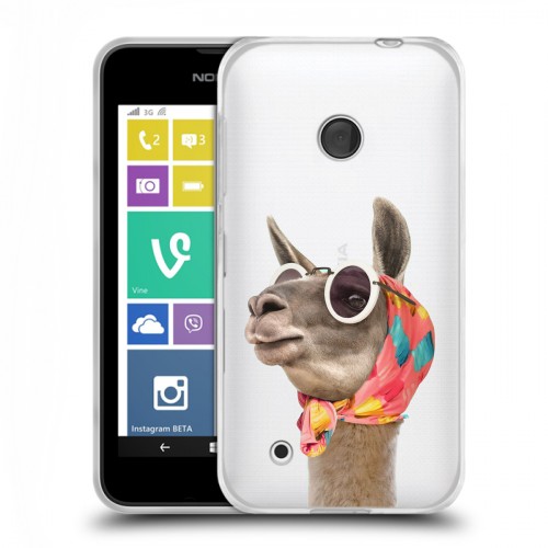 Полупрозрачный дизайнерский пластиковый чехол для Nokia Lumia 530 Мятные звери