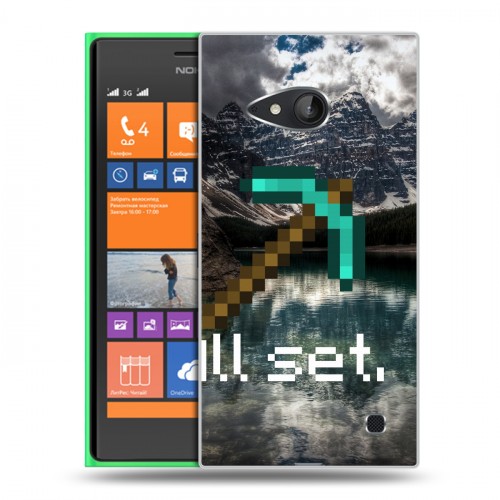Дизайнерский пластиковый чехол для Nokia Lumia 730/735 Minecraft