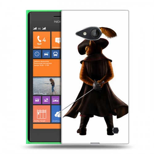 Дизайнерский пластиковый чехол для Nokia Lumia 730/735 Кот в сапогах