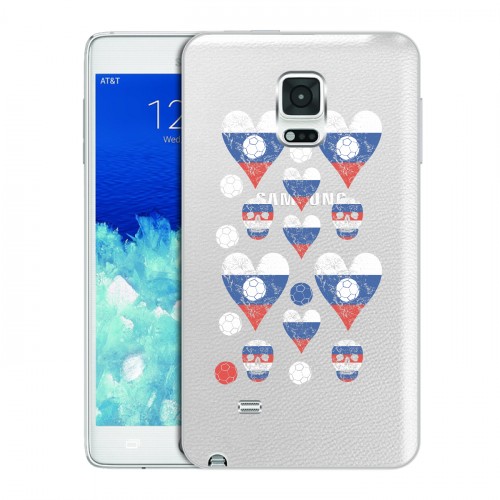 Полупрозрачный дизайнерский пластиковый чехол для Samsung Galaxy Note Edge Российский флаг