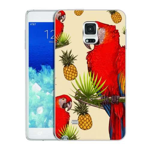 Дизайнерский пластиковый чехол для Samsung Galaxy Note Edge Птицы и фрукты