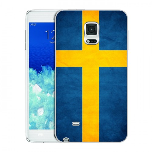 Дизайнерский пластиковый чехол для Samsung Galaxy Note Edge Флаг Швеции