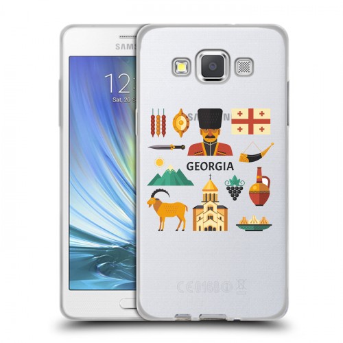 Полупрозрачный дизайнерский пластиковый чехол для Samsung Galaxy A5 Грузия