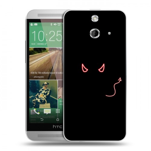 Дизайнерский пластиковый чехол для HTC One E8 Минимализм на черном