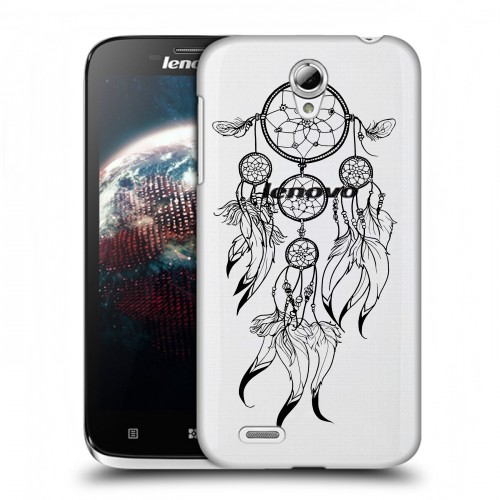 Полупрозрачный дизайнерский пластиковый чехол для Lenovo A859 Ideaphone Прозрачные ловцы снов