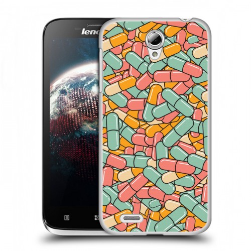 Дизайнерский пластиковый чехол для Lenovo A859 Ideaphone Разноцветные таблетки