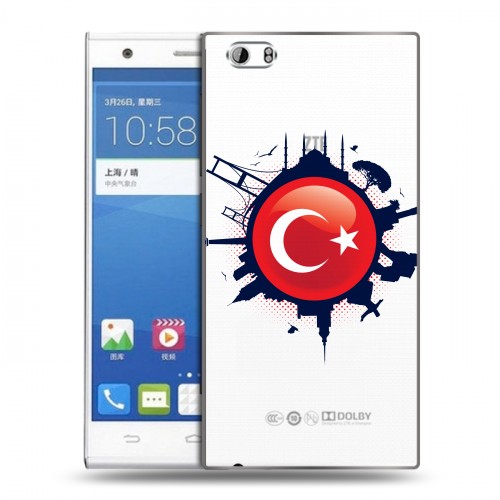 Полупрозрачный дизайнерский пластиковый чехол для ZTE Star 1 Флаг Турции