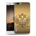 Дизайнерский силиконовый чехол для Huawei Honor 6 Plus Флаг и герб России
