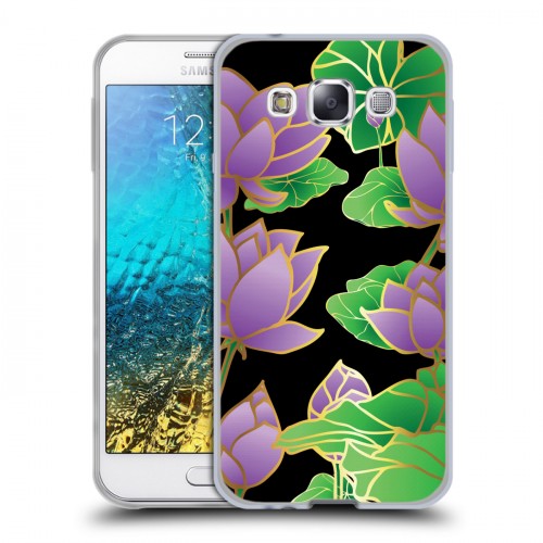 Дизайнерский пластиковый чехол для Samsung Galaxy E5 Люксовые цветы