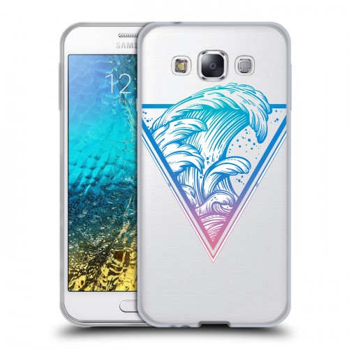 Полупрозрачный дизайнерский пластиковый чехол для Samsung Galaxy E5 Тату тренды