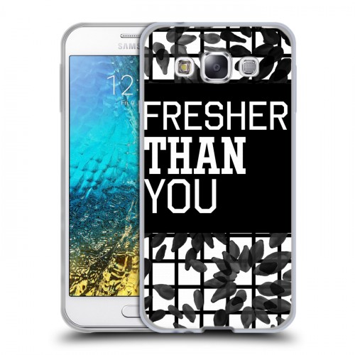Дизайнерский пластиковый чехол для Samsung Galaxy E5 Черно-белые тенденции
