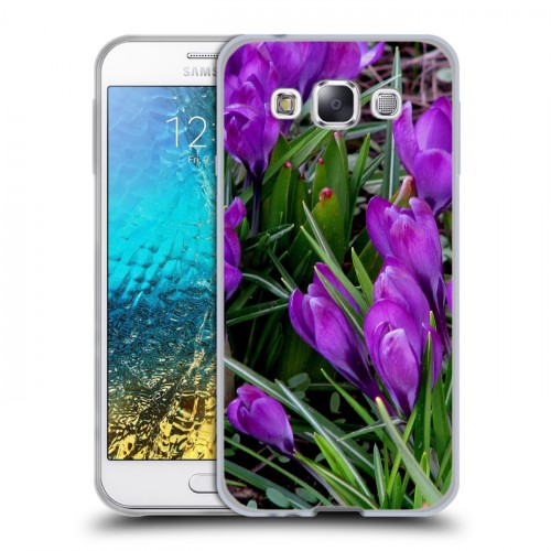 Дизайнерский пластиковый чехол для Samsung Galaxy E5 Подснежники