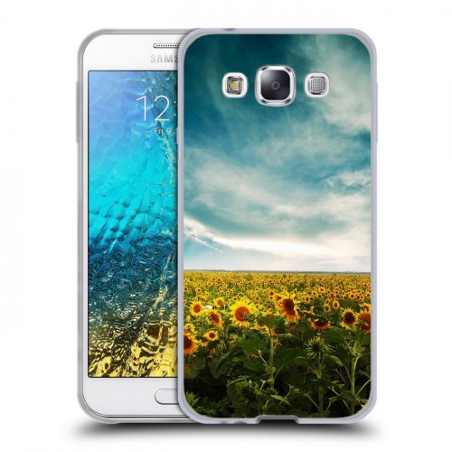 Дизайнерский пластиковый чехол для Samsung Galaxy E5 Подсолнухи