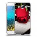 Дизайнерский пластиковый чехол для Samsung Galaxy E5 Розы