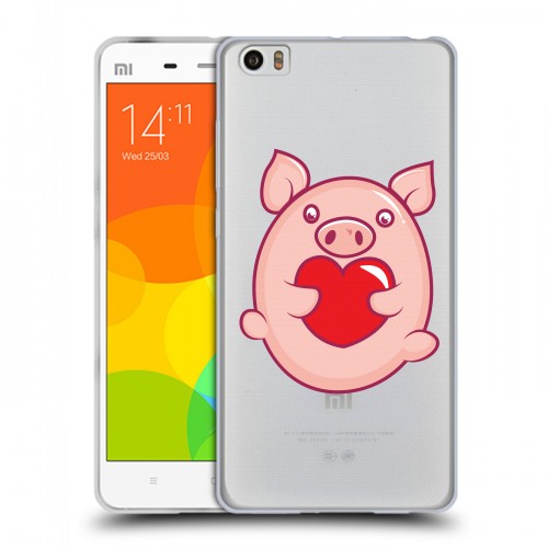 Полупрозрачный дизайнерский пластиковый чехол для Xiaomi Mi Note Прозрачные свинки