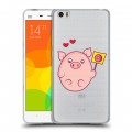 Полупрозрачный дизайнерский пластиковый чехол для Xiaomi Mi Note Прозрачные свинки