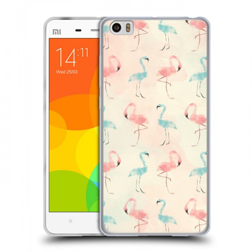 Дизайнерский пластиковый чехол для Xiaomi Mi Note Розовые фламинго