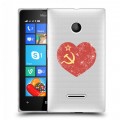 Полупрозрачный дизайнерский пластиковый чехол для Microsoft Lumia 435 Флаг СССР