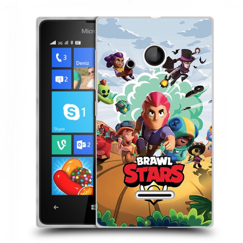 Дизайнерский пластиковый чехол для Microsoft Lumia 435 Brawl Stars