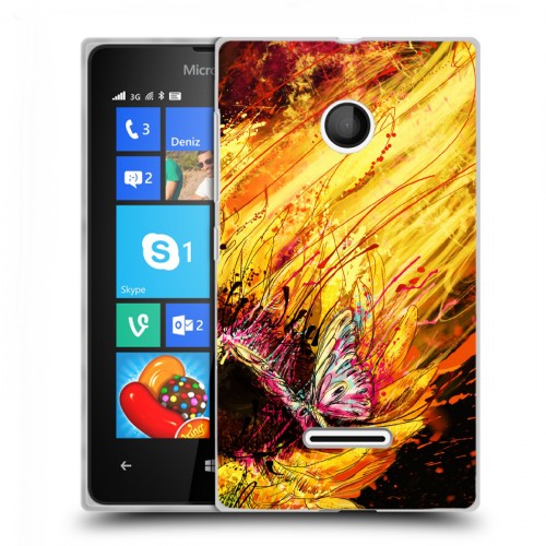 Дизайнерский пластиковый чехол для Microsoft Lumia 435 Цветочные мазки