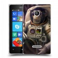 Дизайнерский пластиковый чехол для Microsoft Lumia 435 Космонавт