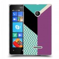 Дизайнерский пластиковый чехол для Microsoft Lumia 435 Блоки шевроны