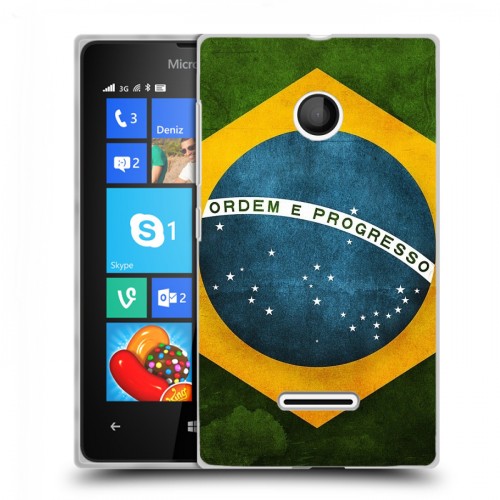 Дизайнерский пластиковый чехол для Microsoft Lumia 435 Флаг Бразилии