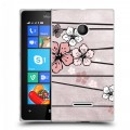 Дизайнерский пластиковый чехол для Microsoft Lumia 435 Японские розовые мотивы