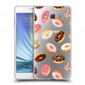 Полупрозрачный дизайнерский пластиковый чехол для Samsung Galaxy A7 Прозрачные пончики