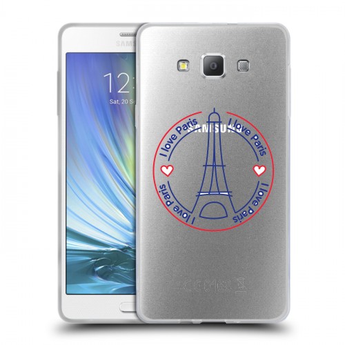 Полупрозрачный дизайнерский пластиковый чехол для Samsung Galaxy A7 Флаг Франции