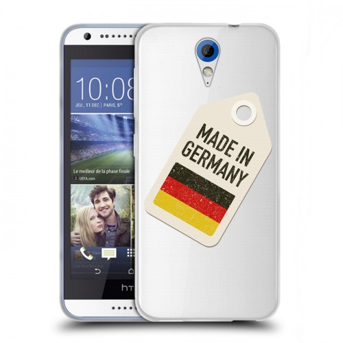 Полупрозрачный дизайнерский пластиковый чехол для HTC Desire 620 Флаг Германии