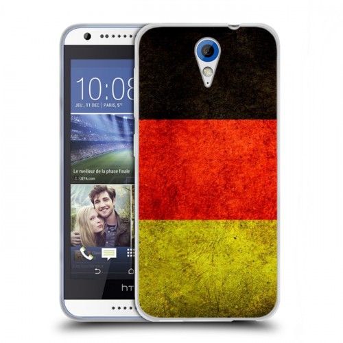 Дизайнерский пластиковый чехол для HTC Desire 620 Флаг Германии