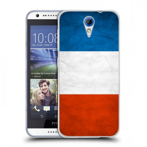 Дизайнерский пластиковый чехол для HTC Desire 620 Флаг Франции
