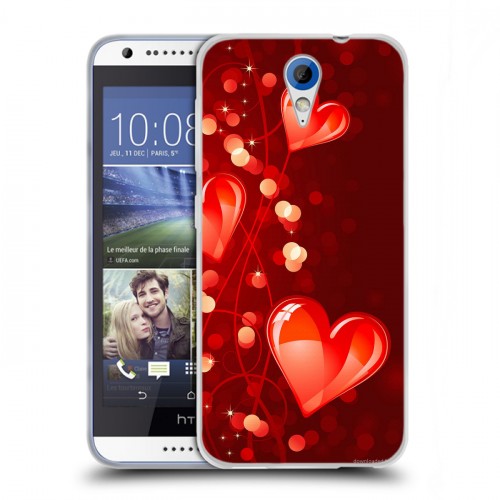 Дизайнерский пластиковый чехол для HTC Desire 620 День Святого Валентина