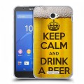 Дизайнерский пластиковый чехол для Sony Xperia E4 Пузырьки пива