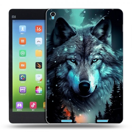 Дизайнерский силиконовый чехол для Xiaomi MiPad Волк и луна