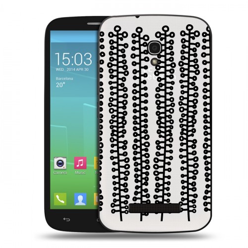 Полупрозрачный дизайнерский пластиковый чехол для Alcatel One Touch Pop S9 Абстракции