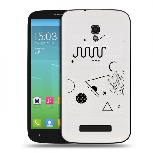 Полупрозрачный дизайнерский пластиковый чехол для Alcatel One Touch Pop S9 Абстракции 1